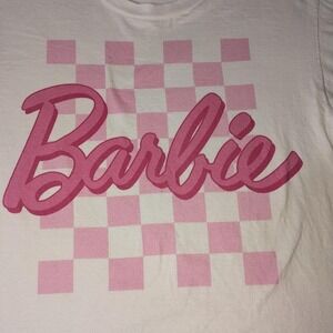 Barbie pink and white cotton tee size small Cotton T Shirt‎